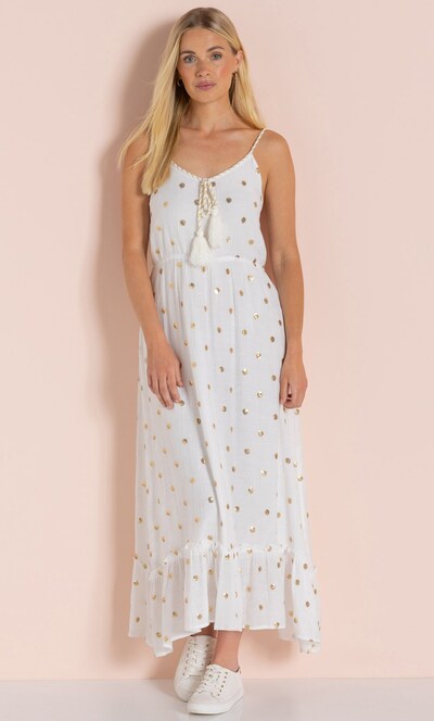 Strappy Circle Embellished Maxi Dress