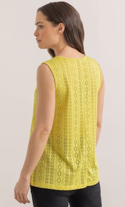 Eyelet Cut Sleeveless Top