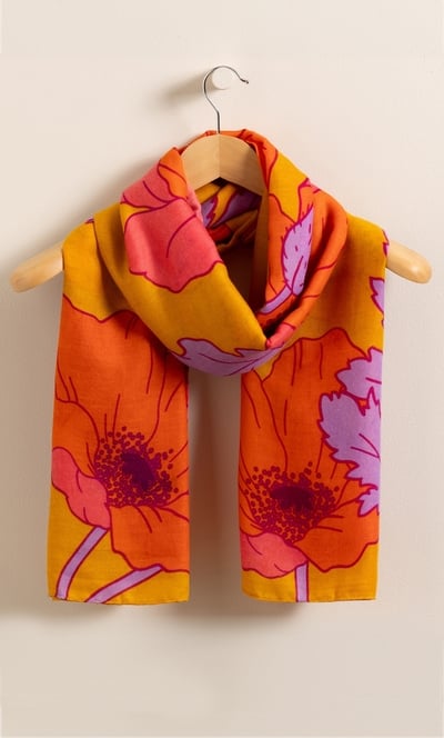 Bold Floral Print Scarf