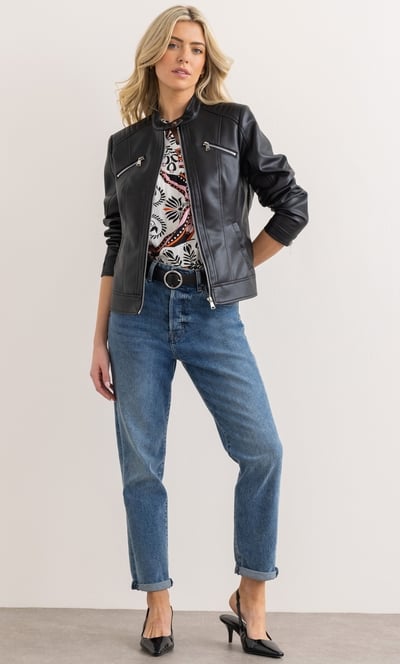 Faux Leather Biker Jacket