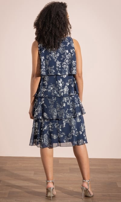Shimmer Print Layered Dress