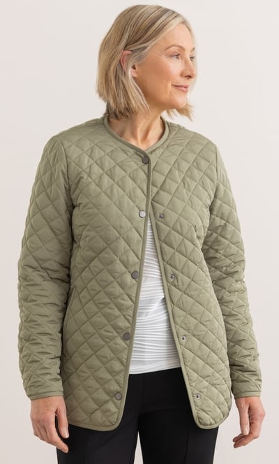 Anna Rose Quilted Collarless Jacket