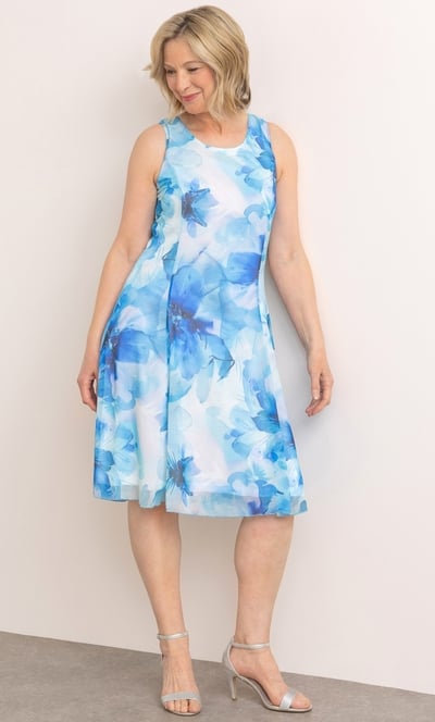 Anna Rose Sleeveless Floral Print Shift Dress
