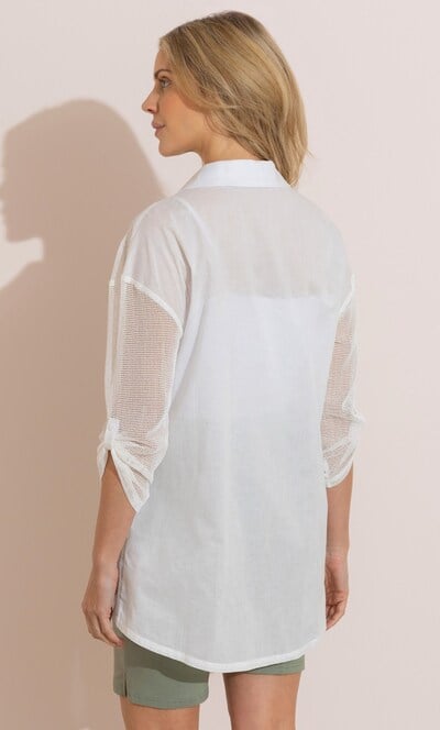 Floral Applique Mesh Shirt