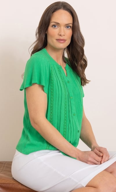 Tie Front Short Sleeve Blouse