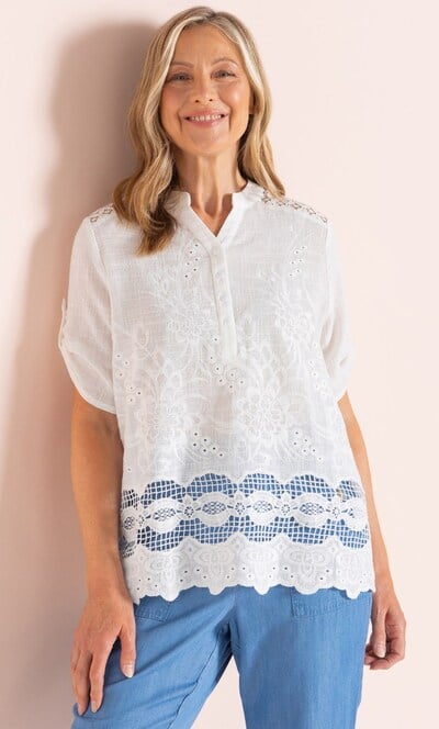 Anna Rose Embroidered Cotton Top