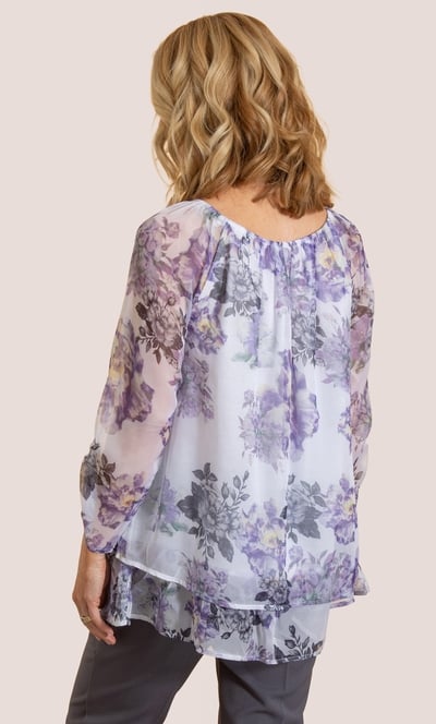 Anna Rose Printed Chiffon Top