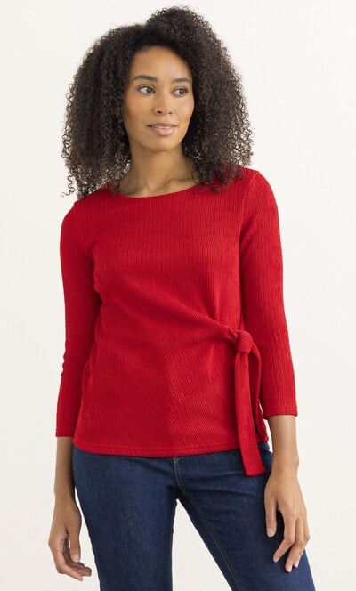 Side Tie Pleated Top