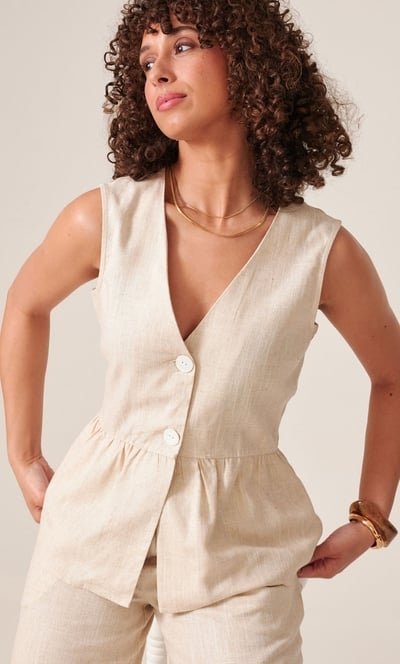 Shimmer Peplum Hem Waistcoat
