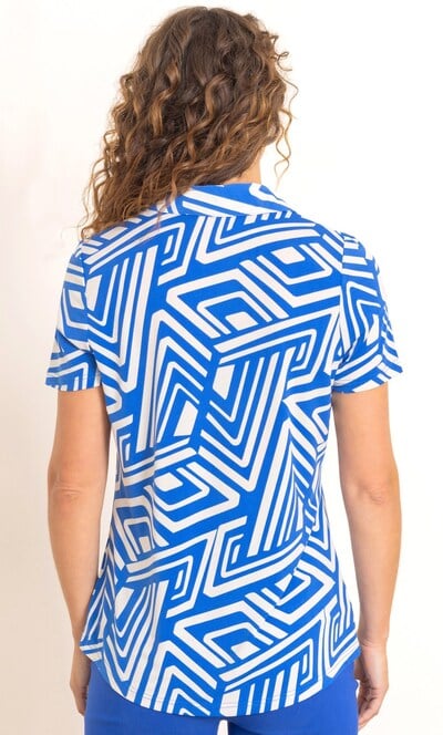Anna Rose Short Sleeve Printed Blouse