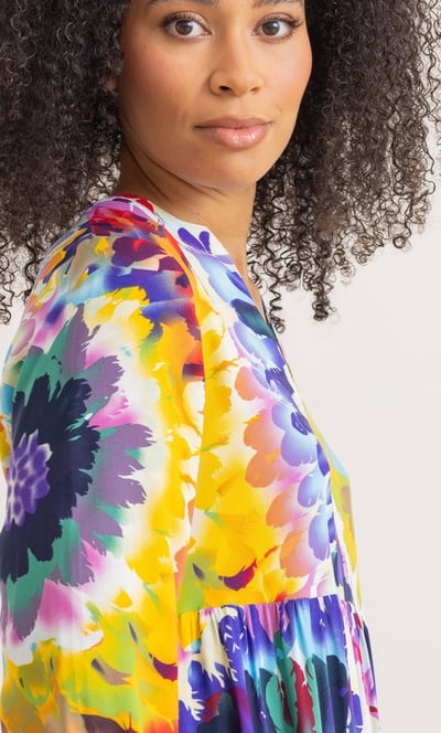 Bold Floral Printed Loose Fit Dress