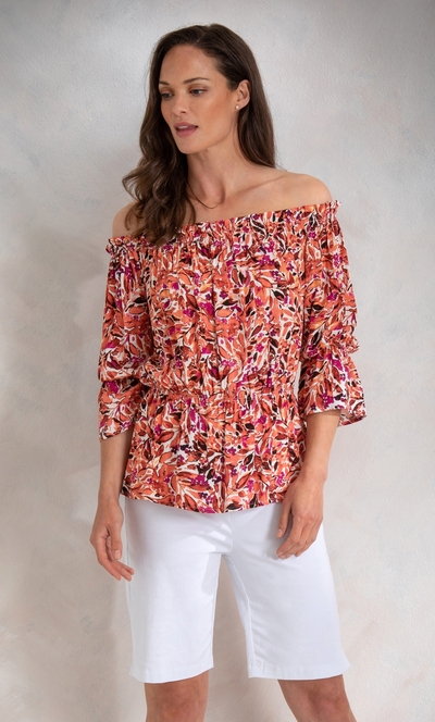 Floral Print Bardot Top