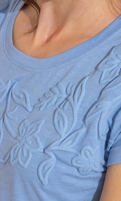 Floral Puffer Print Cotton T Shirt