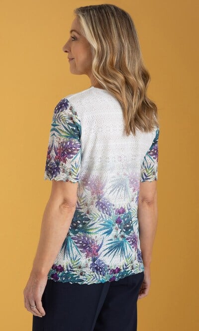 Anna Rose Border Printed Lace Top
