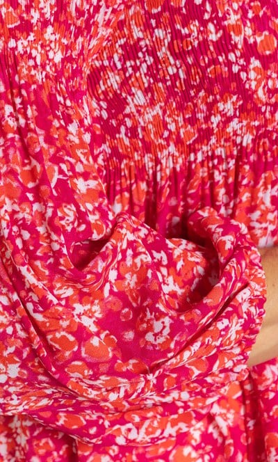 Printed Pleat Top