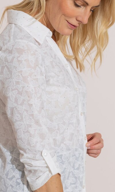Anna Rose Embellished Butterfly Blouse