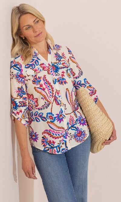 Anna Rose Floral Paisley Printed Blouse