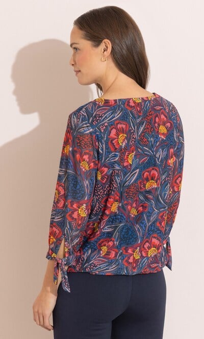 Bouquet Printed Mesh Top