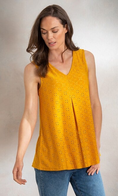 Eyelet Cut Sleeveless Top