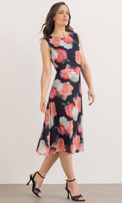Floral Print Mesh Dress