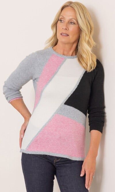 Anna Rose Colour Block Knitted Top