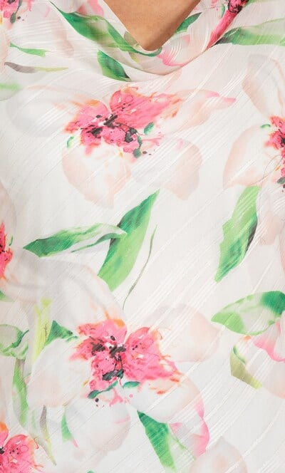 Anna Rose Floral Print Bias Cut Cowl Neck Top
