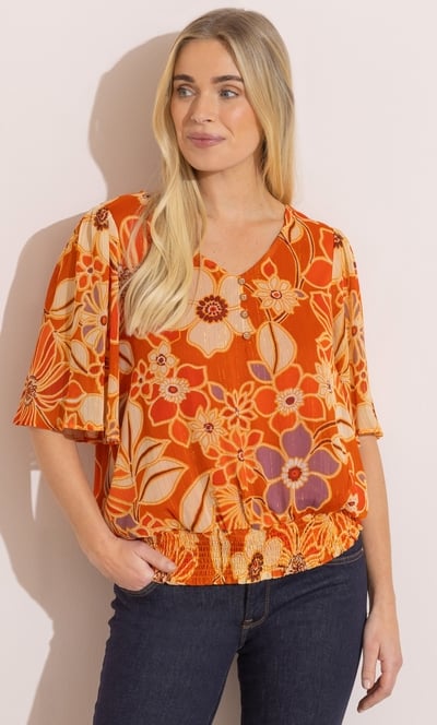 Floral Printed Shimmer Top