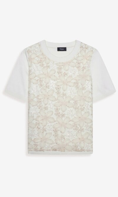 Floral Embellished Knitted Top