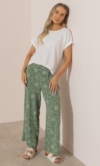 Floral Printed Wide Leg Trousers