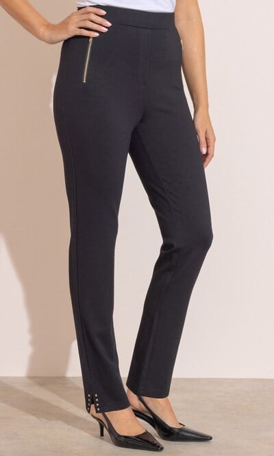 Slim Leg Studded Pull On Ponte Trousers
