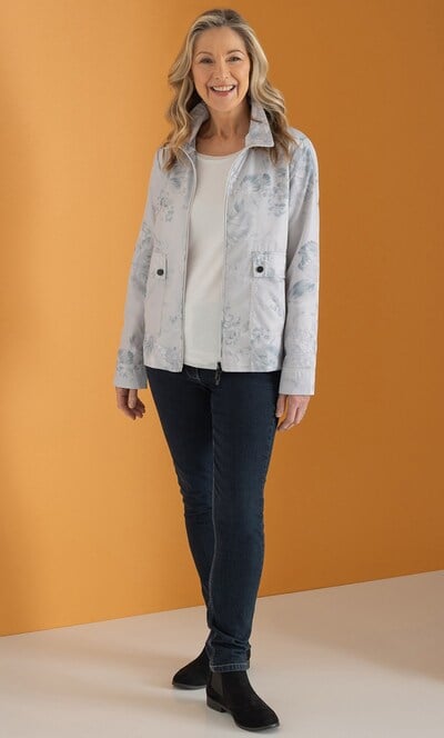 Anna Rose Floral Print Lightweight Jacket