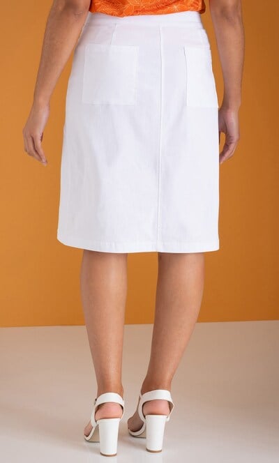 Button Front Stretch Skirt