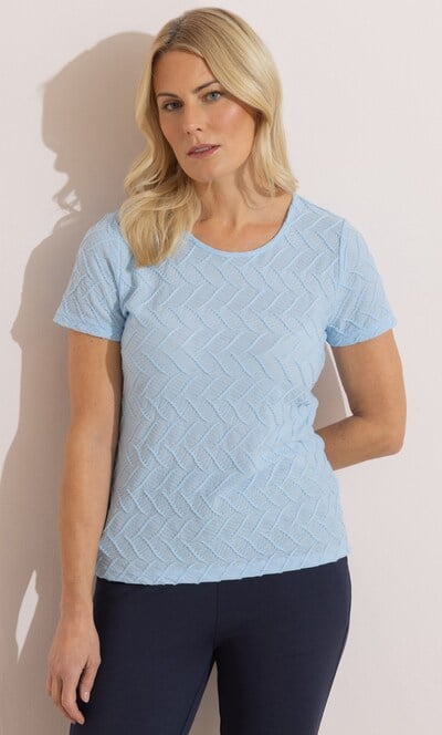 Anna Rose Textured Short Sleeve T-Shirt
