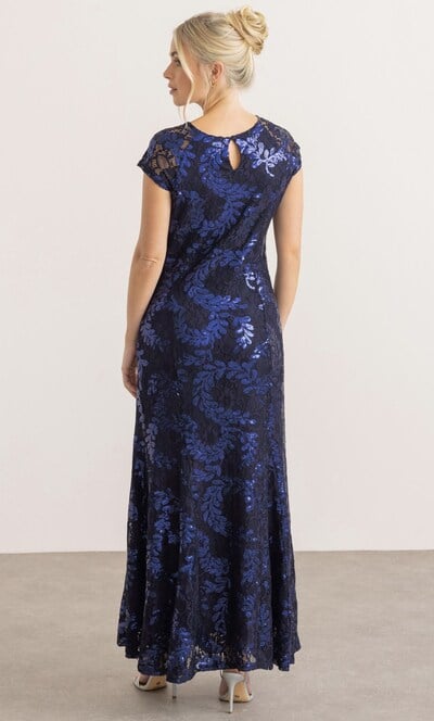 Sequinned Lace Maxi Dress