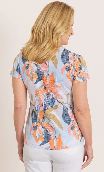 Anna Rose Embellished Floral Print Top