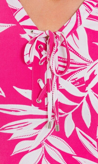 Anna Rose Textured Leaf Print Jersey Dress
