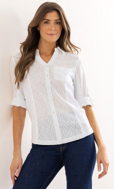 Fitted Textured Cotton Shirt