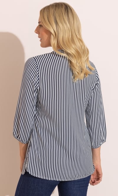 Anna Rose Embellished Striped Blouse