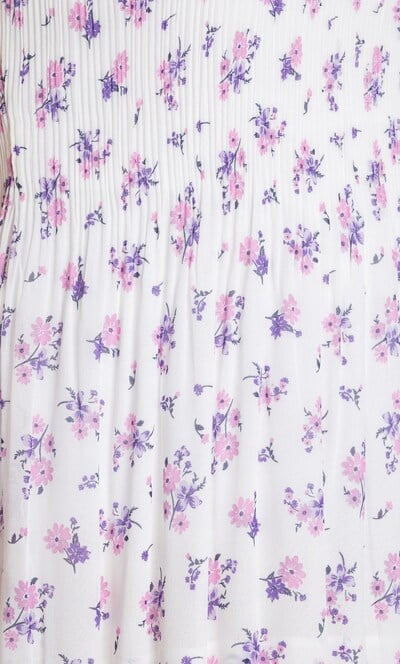 Anna Rose Pleated Tiered Floral Dress