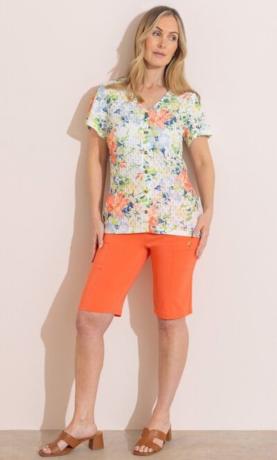 Anna Rose Garden Printed Jersey Blouse