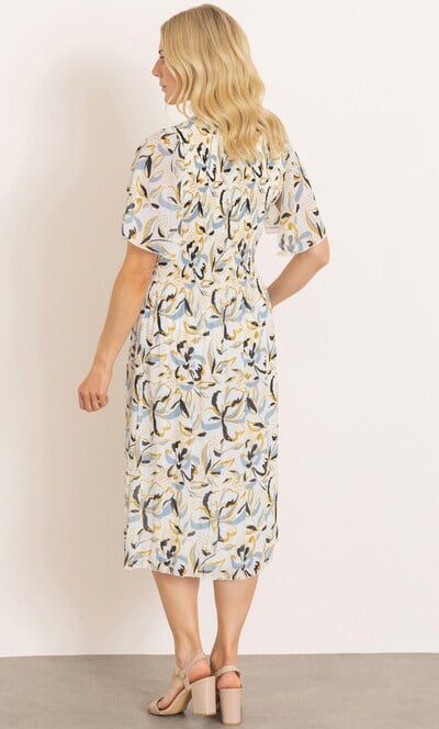 Floral Print Pleated Dress