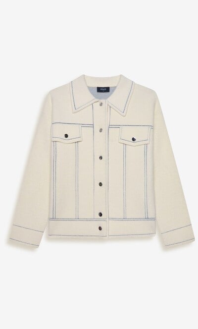 Collared Knit Cardigan Jacket