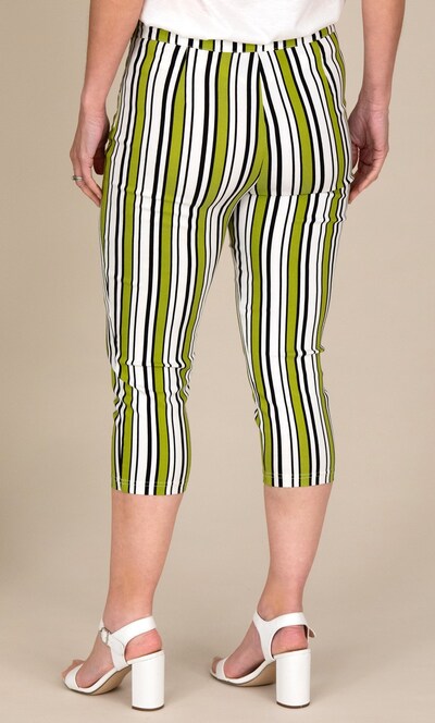 Striped Crop Stretch Trousers