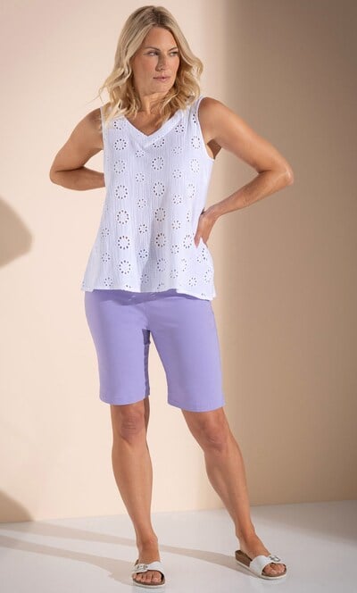 Cotton Eyelet Embroidered Sleeveless Top