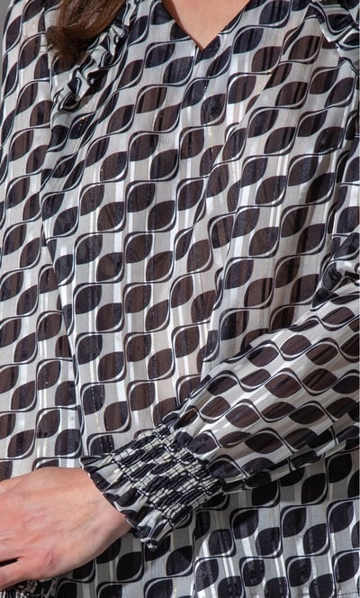 Printed Chiffon Long Sleeve Top
