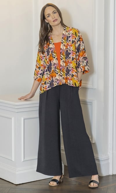 Textured Wide Leg Trousers