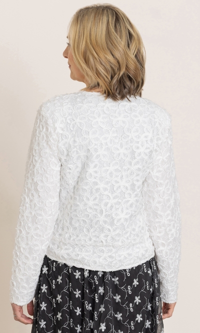 Anna Rose Textured Floral Lace Peplum Jacket
