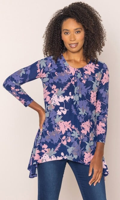 Hanky Hem Printed Jersey Top