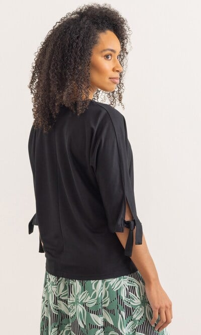 Tie Cuff Stretch Top
