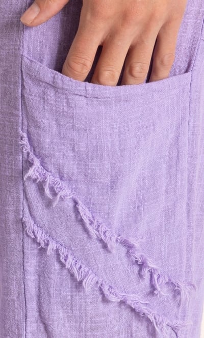 Wide Leg Cropped Cotton Trousers